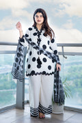 White Black Polka Dot Suit Set