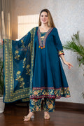 Blue Anarkali Suit Set
