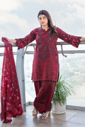 Maroon Cheetah Print Suit Set