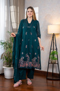 Teal Handwork Paisley Suit Set
