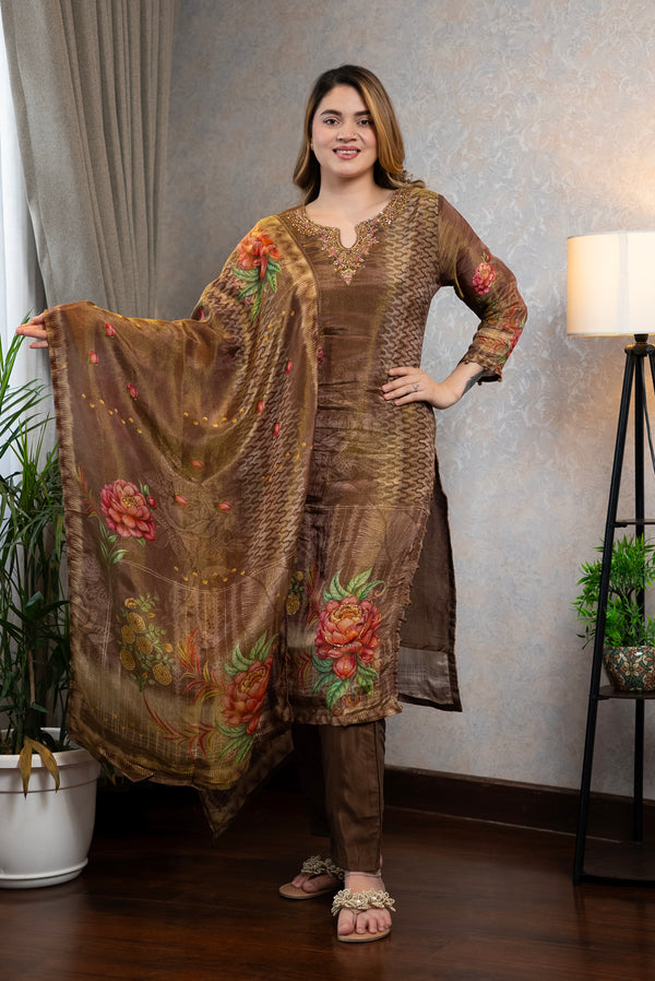 Bronze Floral Kurta Set