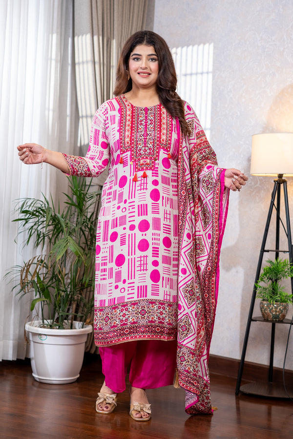 Pink Muslin Suit Set