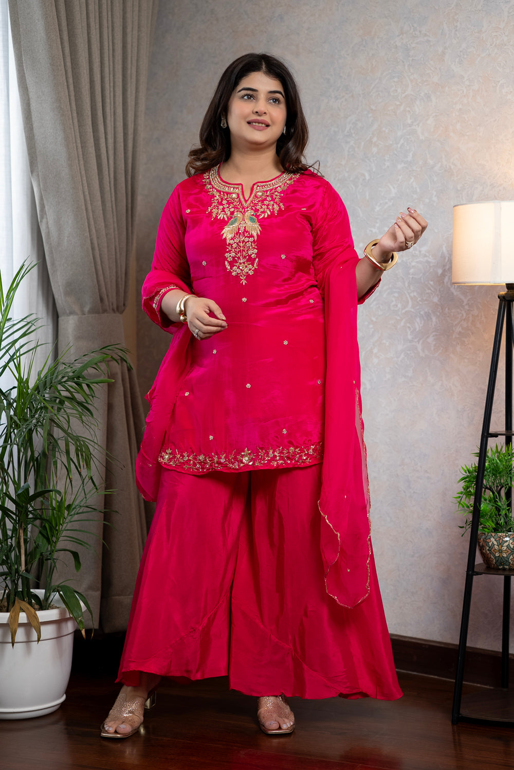 Hot Pink Sharara Set