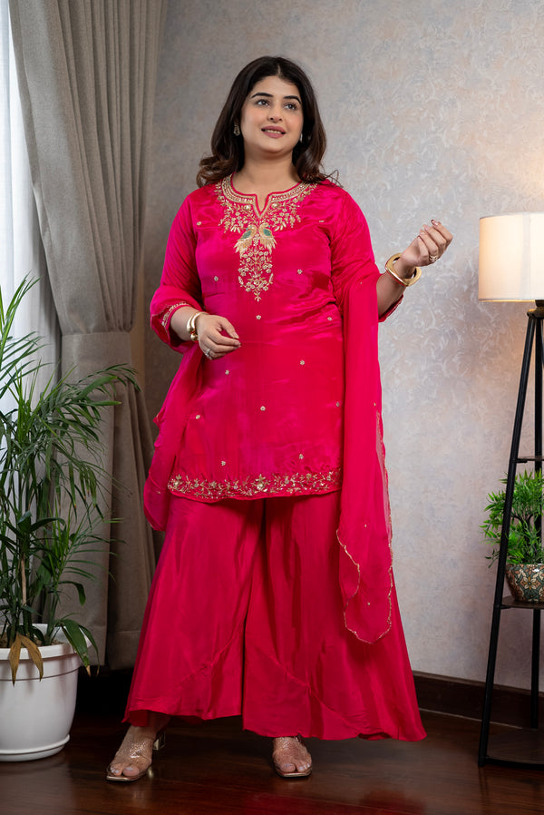 Hot Pink Sharara Set