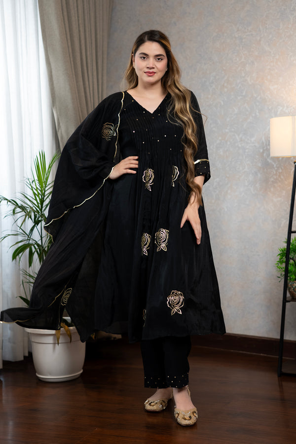 Black Anarkali Kurta Set