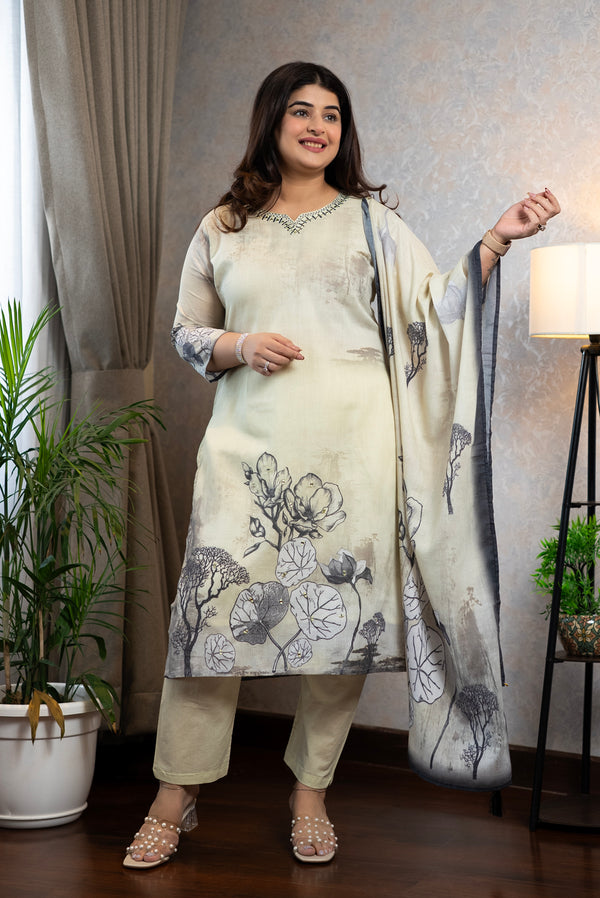 Ivory Cotton Kurta Set