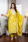 Lime Green Muslin Suit Set