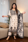 Cream & Black Alia Cut Suit Set