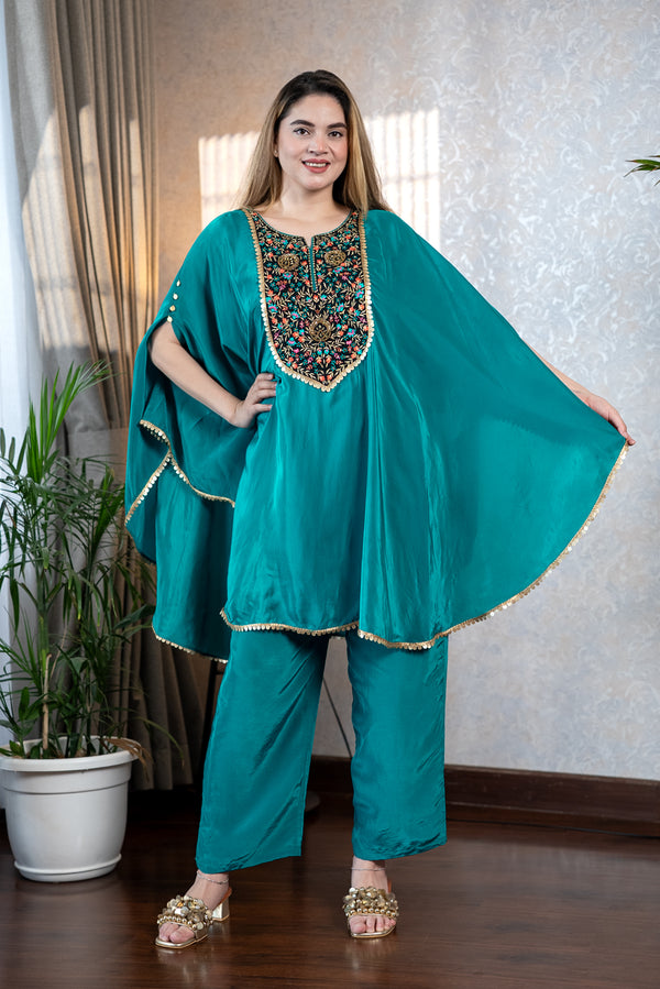 Rama Pure Crape Kaftan Set