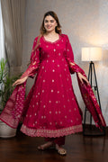 Fuchsia Anarkali Suit Set