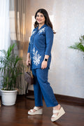 Navy Cotton Linen Co-ord Set