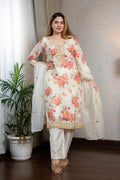 White Floral Kurta Set