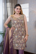 Lilac Embroidered Sharara Suit Set