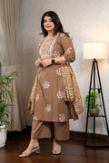 Mocha Motif Kurta Set