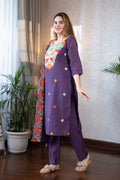 Purple Kashmiri Embroidered Suit Set