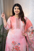 Blush Pink Floral Cotton Suit Set