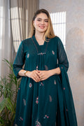 Teal Handwork Paisley Suit Set