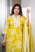 Lime Green Muslin Suit Set