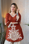 Rust Brown Crochet Co-ord Set