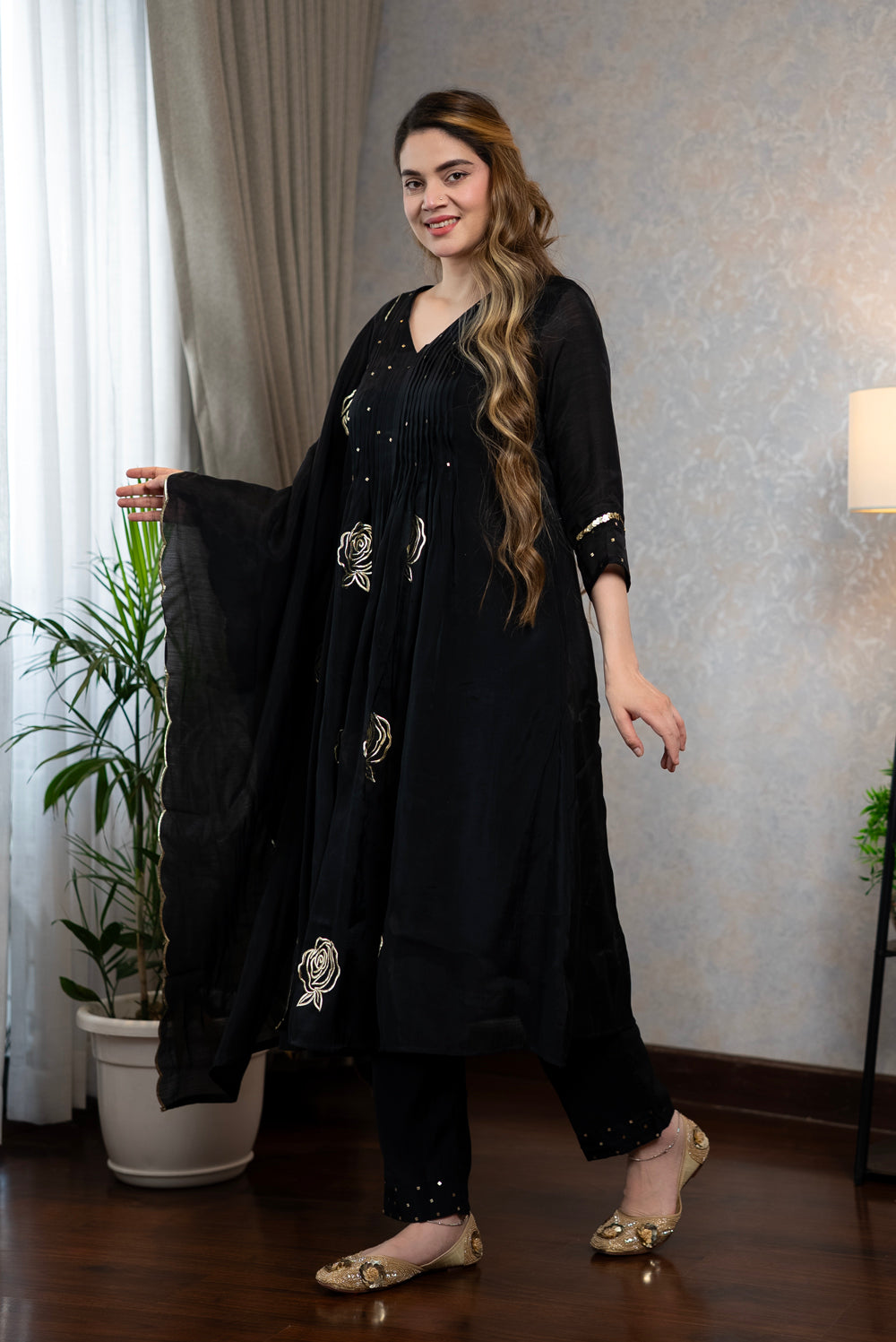 Black Anarkali Kurta Set