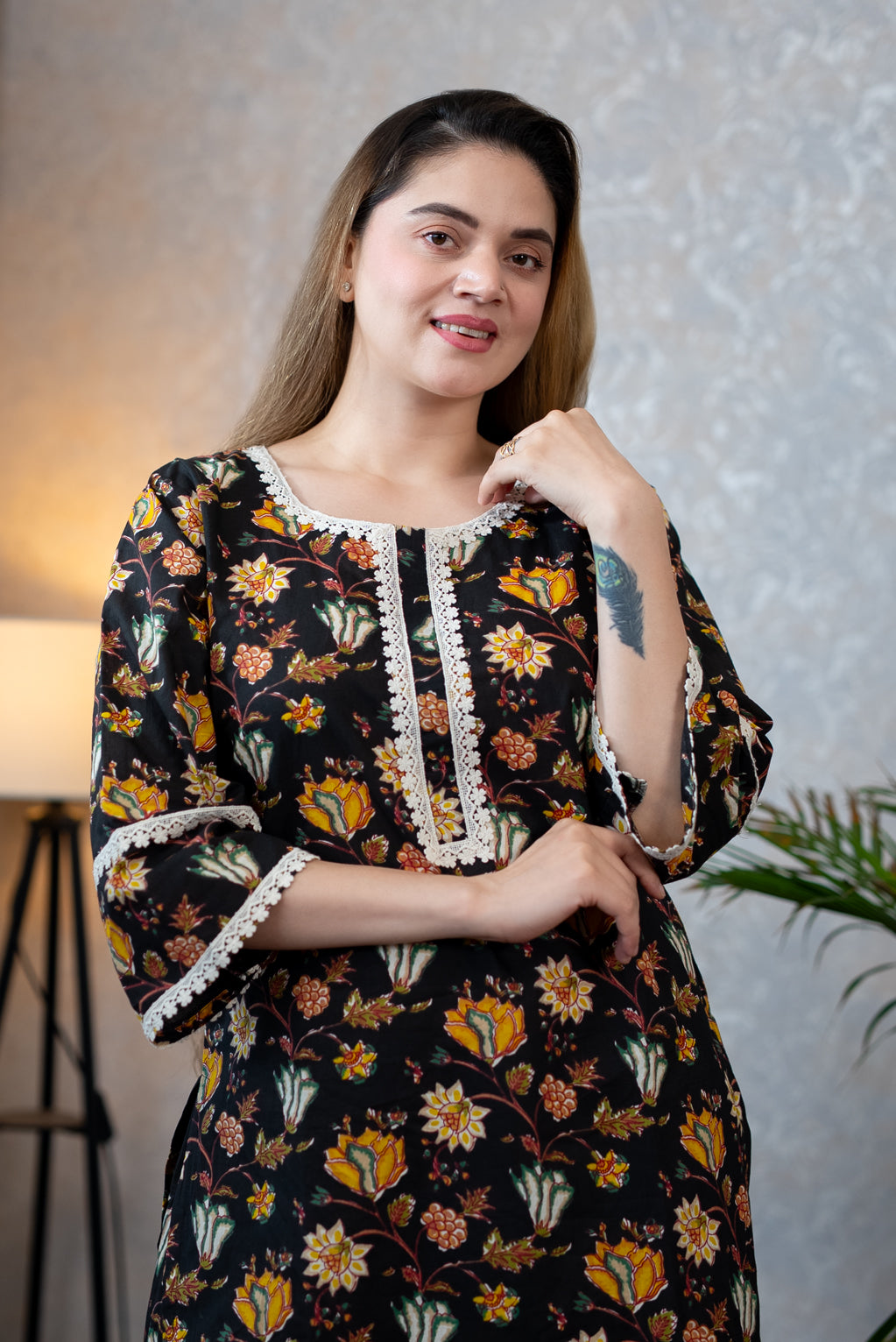 Black Floral Printed Co-ord Set