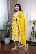 Mustard Pure Cotton A Line Suit Set