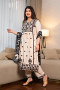 Cream & Black Alia Cut Suit Set