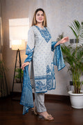 Blue Pure Cotton Straight Suit Set