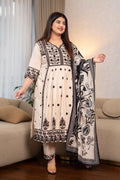 Cream & Black Alia Cut Suit Set