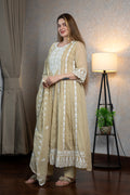 Beige Mul Cotton Kurta Set