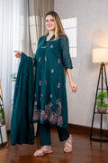 Teal Handwork Paisley Suit Set