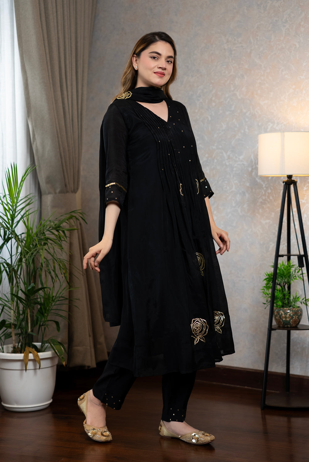 Black Anarkali Kurta Set