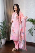 Blush Pink Floral Cotton Suit Set