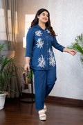 Navy Cotton Linen Co-ord Set