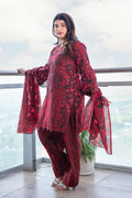 Maroon Cheetah Print Suit Set