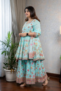 Aqua Skirt Suit Set