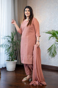 Dusty Rose Lucknowi Embroidery Suit Set
