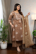 Mocha Motif Kurta Set
