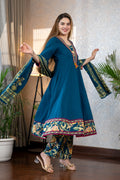 Blue Anarkali Suit Set