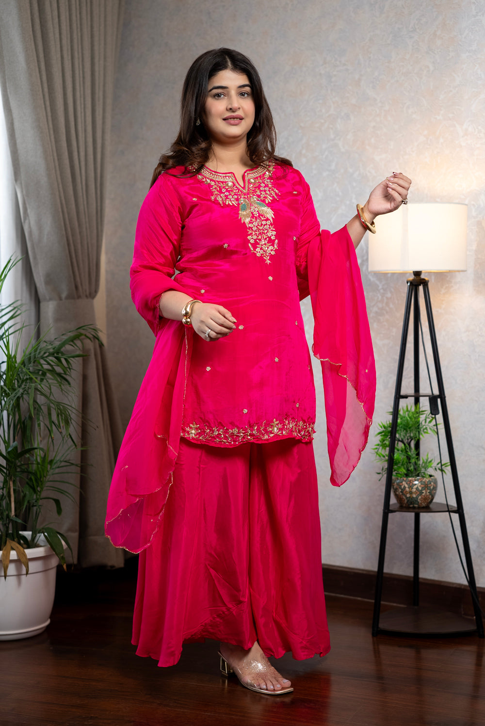 Hot Pink Sharara Set