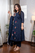 Navy Wildflower Suit Set