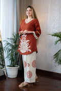 Rust Brown Crochet Co-ord Set
