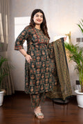 Green Pure Cotton Suit Set