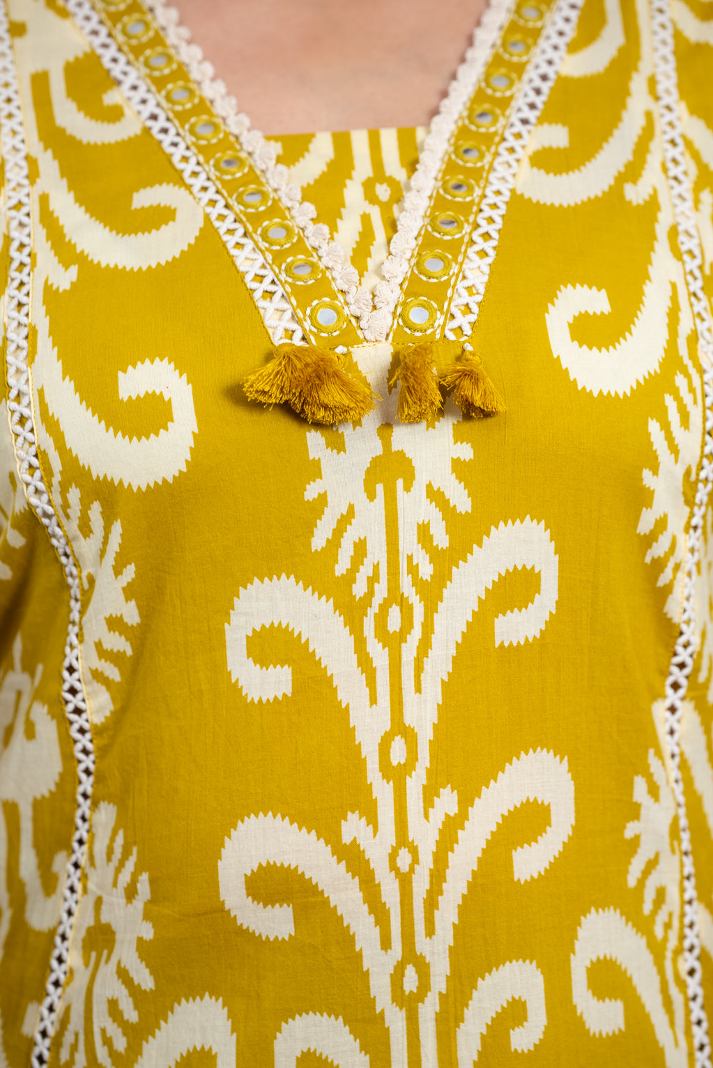 Mustard Pure Cotton A Line Suit Set