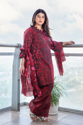 Maroon Cheetah Print Suit Set