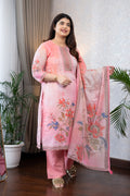 Blush Pink Floral Cotton Suit Set