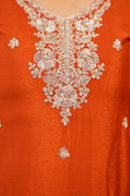 Orange Embroidered Palazzo Suit Set