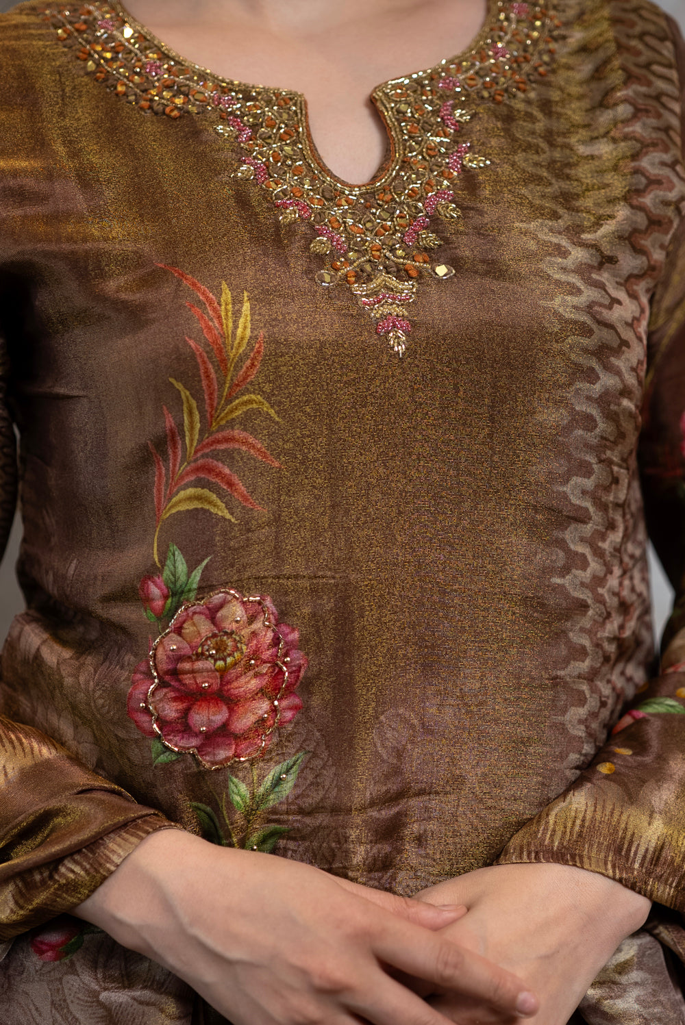 Bronze Floral Kurta Set