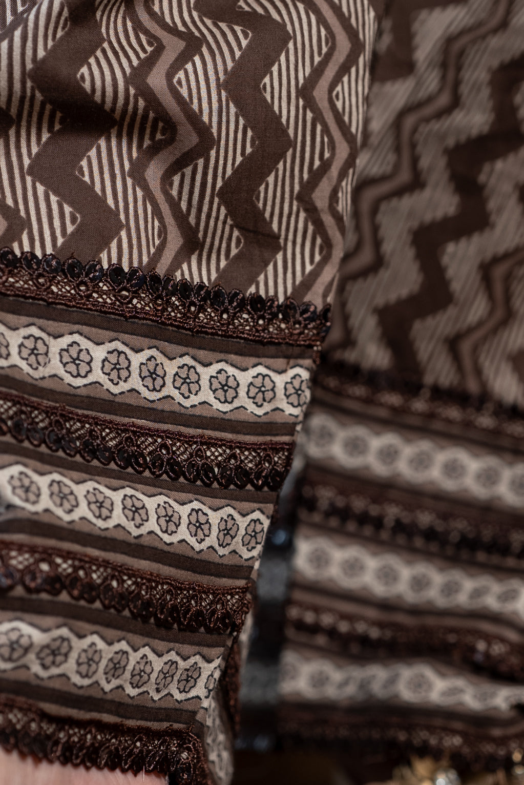 Farshi Salwar Chocolate Brown Print Suit Set