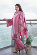Pink White Embroidered Bell-Sleeve Suit Set